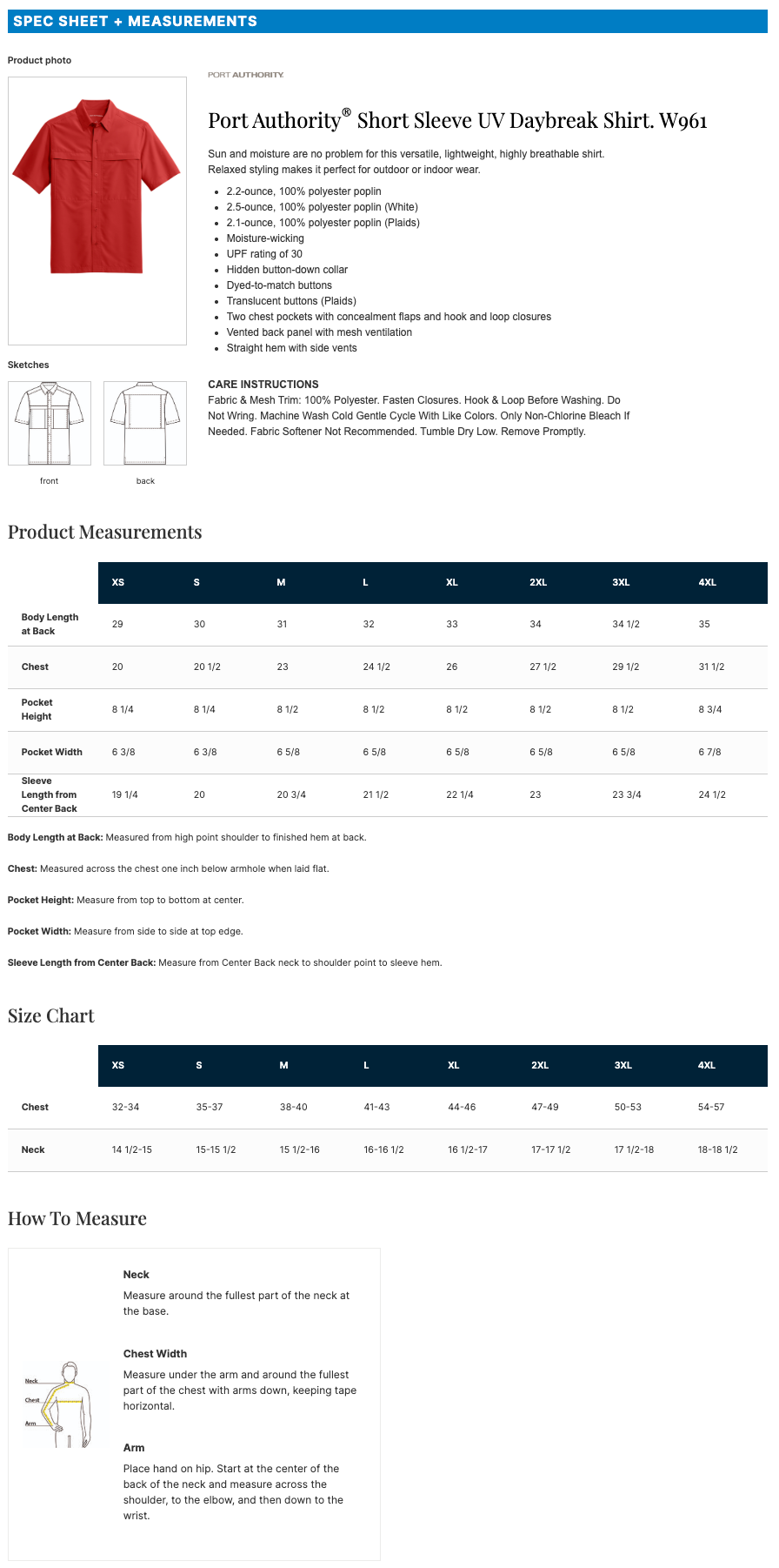 CraneTech Port Authority® Short Sleeve UV Daybreak Shirt